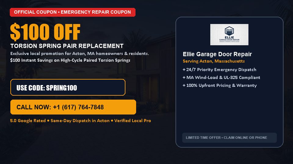 Ellie Garage Door Repair $100 OFF Dual Torsion Spring Replacement